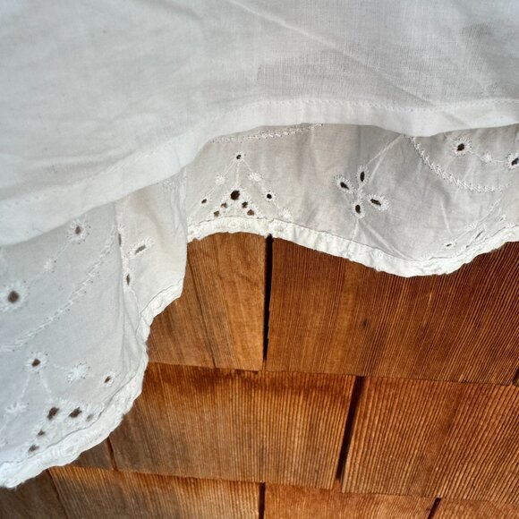 NWT GAP White Eyelet Cotton Three Quarter Sleeves A-Line Dress - Women's X-Large - Picture 10 of 11